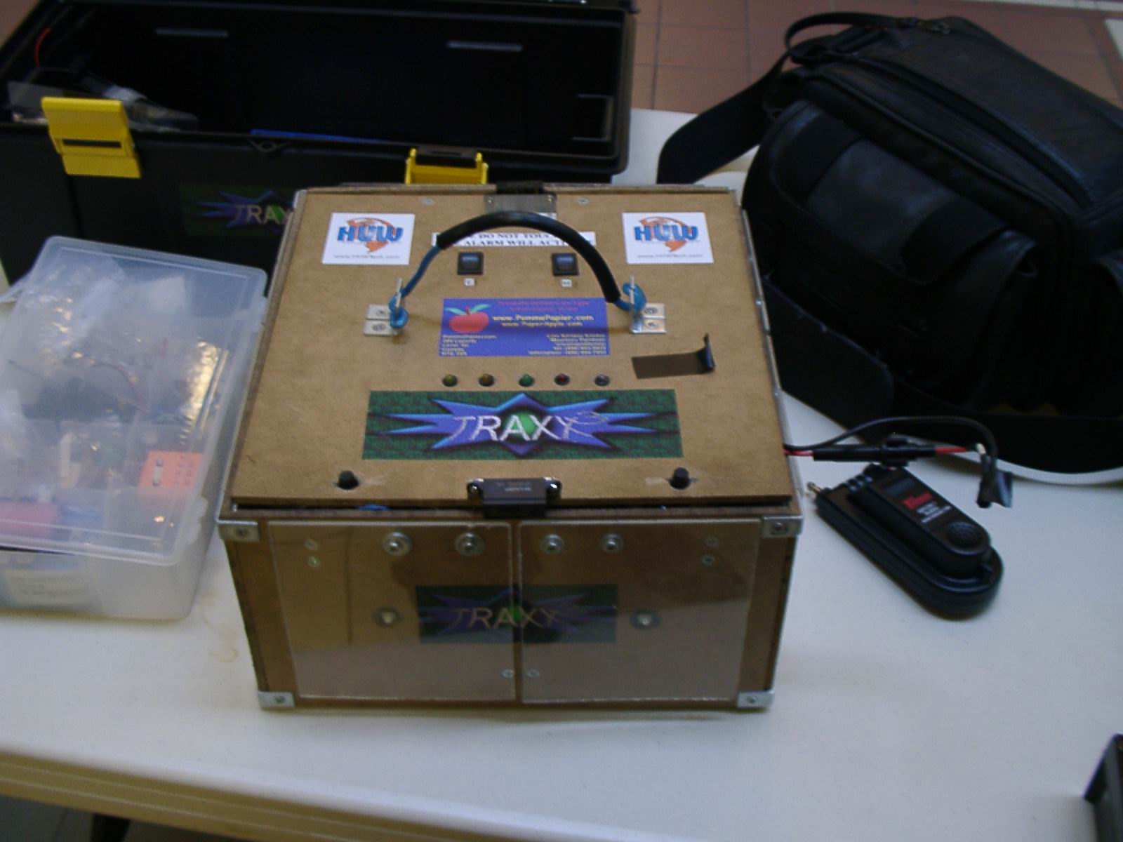 This is TraXX the robot that my friend and I built for Concordia Robowars 2002.